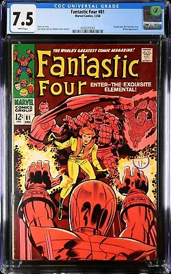 Buy Fantastic Four #81 1968 CGC 7.5 *WHITE Paper* Crystal 4330272016 • 90£