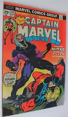 Buy Captain Marvel #34 Last Starlin Nitro Gives Cap Cancer 8.0-9.0 1974 • 28.96£