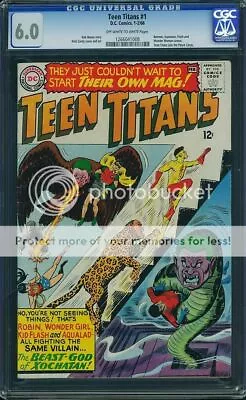 Buy Teen Titans #1 CGC 6.0 1966 Batman Aquaman Flash Wonder Woman JLA E8 128 Cm • 310.60£