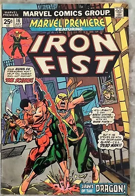 Buy Marvel Premiere Iron Fist 16 Marvel 1974 2nd Iron Fist Comic Book • 12.42£