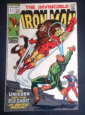 Buy Iron Man #15 Silver Age Marvel Comics 1st Appearance Of Alex Nevsky G • 14.99£