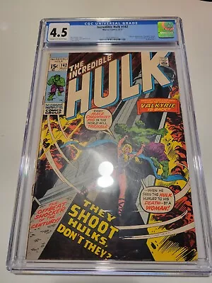 Buy INCREDIBLE HULK #142 1971 CGC 4.5 1ST APP VALKYRIE Bronze Age FLASH SALE!! • 69.08£