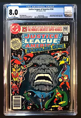 Buy *Justice League Of America* #184 CGC 8.0 WP Darkseid George Perez DC 1980 • 48.92£