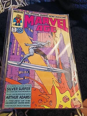 Buy MARVEL AGE Silver Surfer #71 MOEBIUS Comic 50c USA RARE Book Vintage 1989 N/M 9+ • 10£