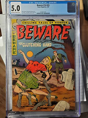 Buy Beware 14 (2) CGC 5.0 Scarce! Graveyard Cover By Krenkel/Harrison. Trojan | 1953 • 1,126£