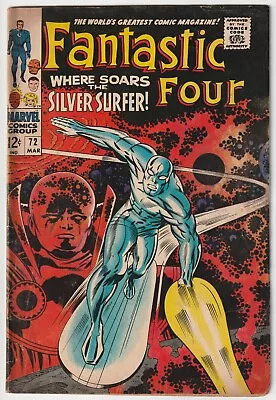 Buy Fantastic Four #72 Classic Silver Surfer Cover Vintage Marvel Comic 1968 • 31.06£