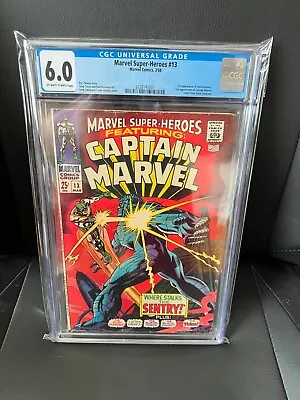 Buy Marvel Super-Heroes #13 CGC 6.0 1st App. Carol Danvers Captain Marvel Comic 1968 • 85.43£