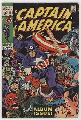 Buy Captain America 112 Marvel 1969 VG Jack Kirby Stan Lee Red Skull Baron Zemo • 22.21£