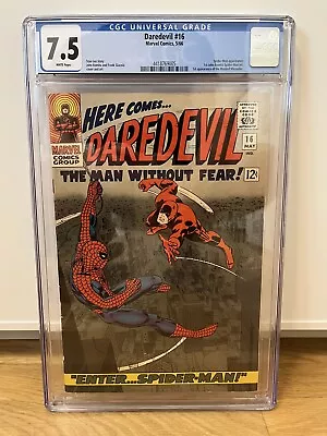 Buy Daredevil 16 - CGC 7.5 - WP, Marvel Silver Age Key, 1st John Romita Spider-Man • 599.90£