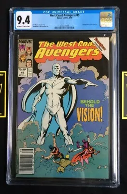 Buy West Coast Avengers #45 Newsstand 1st White Vision! Disney+ CGC 9.4 3737271009 • 85.50£