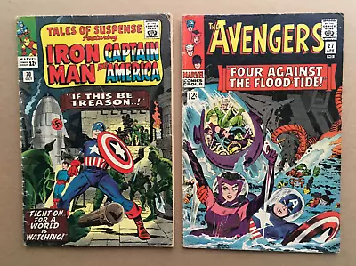 Buy Captain America TALES OF SUSPENSE 70 AVENGERS 27 Scarlet Witch Iron Man 1965-66 • 27.18£