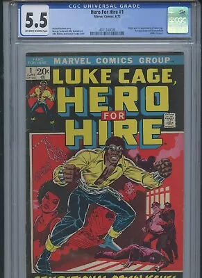 Buy Hero For Hire #1 1972 CGC 5.5 (1st App Of Luke Cage & Diamondback) • 170.85£