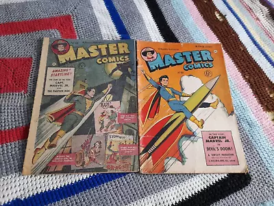 Buy 2 Master Comics Nos 61 & 68 Captain Marvel Jnr 1950's L Miller/Fawcett Box 176 • 0.99£