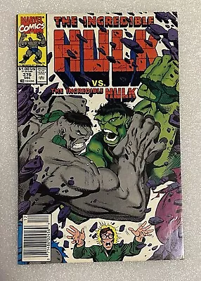 Buy Incredible Hulk #376 VF Classic Gray Vs Green Hulk, Agamemnon Marvel Comic 1990 • 3.49£