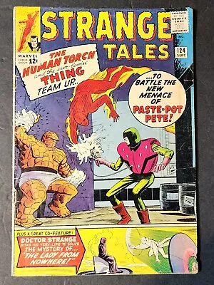 Buy Strange Tales # 124 1964 Starring Human Torch Thing Paste-Pot Pete Marvel MCU • 19.42£