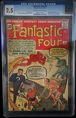 Buy Marvel Comics FANTASTIC FOUR #6 2nd Doctor Doom Namor Appearance 2.5 CGC! • 563.04£
