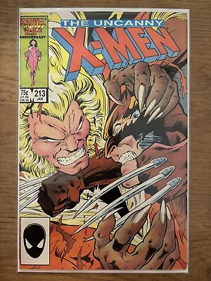 Buy Uncanny X-Men #213 Marvel 1987 Wolverine Vs Sabertooth F/VF • 15.53£
