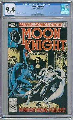 Buy Moon Knight 3 CGC Graded 9.4 NM Marvel Comics 1981 • 58.21£