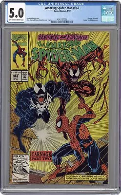 Buy Amazing Spider-Man #362 1st Printing CGC 5.0 1992 4341137009 • 33.45£