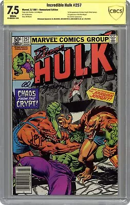 Buy Incredible Hulk #257D CBCS 7.5 Newsstand SS Milgrom/Shooter/Romita Jr. 1981 • 132.02£