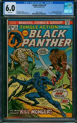 Buy Jungle Action #6 ❄️ CGC 6.0 WHITE PG ❄️ 1st KILLMONGER Black Panther Marvel 1973 • 182.50£