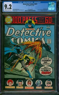 Buy Detective Comics #441 ⭐ CGC 9.2 ⭐ 1st App Of Harvey Bullock! DC Comic 1974 • 154.55£