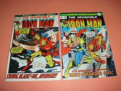 Buy Invincible Iron Man #51 & #66 Both UK Variant & FN+ To F/VF 1972 73! Marvel B458 • 23.76£