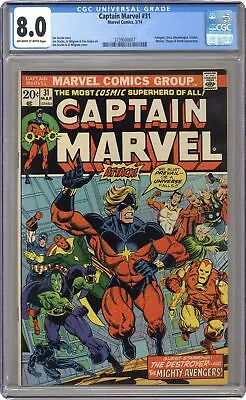 Buy Captain Marvel #31 CGC 8.0 1974 3739000007 • 56.79£