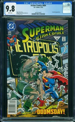 Buy Action Comics #684 CGC 9.8 NEWSSTAND! 1992 Doomsday! Superman! 1st Prt N9 401 Cm • 116.49£