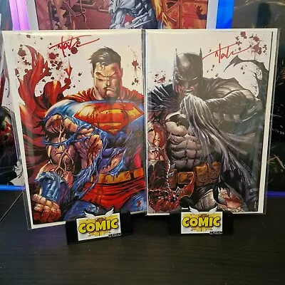 Buy Batman #136 And Superman #4 SIGNED Battle Damage Virgin Set Tyler Kirkham SDCC • 110£