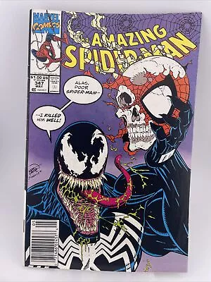 Buy Amazing Spider-Man #347 (1991 )  Venom Iconic Larsen Newsstand Cover • 31.06£