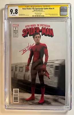 Buy PP Spectacular Spider-Man #1 CGC SS 9.8 Signed Tom Holland 🔥 Movie Photo Cover • 1,471.67£