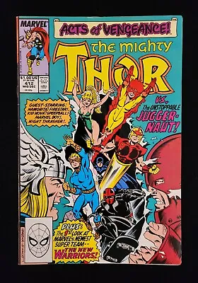 Buy The Mighty Thor #412 : 1st App. Of The New Warriors : MARVEL : 1989 FN (6.0) • 10.87£