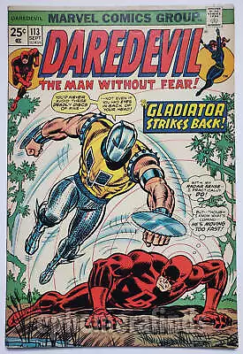 Buy Daredevil Vs Gladiator Vintage Marvel Comic Book - Daredevil #113 • 40.76£