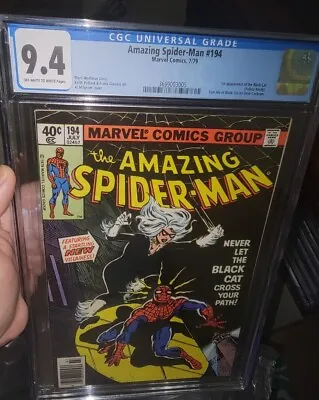 Buy Amazing Spider-man #194 Cgc 9.4 Key 1st Black Cat Appearance 1979 Newsstand App • 485.38£
