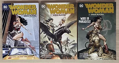 Buy Wonder Woman By Greg Rucka Volumes 1, 2 And 3 Complete Set Paperback Collection • 70£