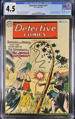 Buy Detective Comics #211 DC Comics 1954 CGC Grade 4.5 VG+ Catwoman Batman • 854.26£