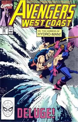 Buy Free P & P; Avengers West Coast #59, June 1990: Vs. Hydro-Man! • 4.99£