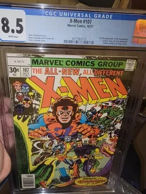 Buy X-Men #107 CGC 8.5 Key 1st Gladiator Appearance + Others   App Phoenix Saga W.Pg • 128.14£