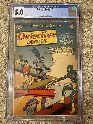 Buy Detective Comics #181 - Batman 1952 - CGC 5.0 - 1st Appearance Of Human Magnet • 418.59£