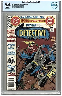 Buy Detective Comics  #487  CBCS  9.4   NM   White Pgs  12-1/80  Newsstand Editio • 69.89£