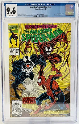 Buy VTG Amazing Spider-Man #362 1992 Marvel Comics 5/92 Carnage Venom CGC 9.6 NM/M+ • 171.16£