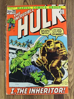 Buy 1972 Marvel Comics The Incredible HULK #149 1st Appearance Inheritor Damaged • 3.54£