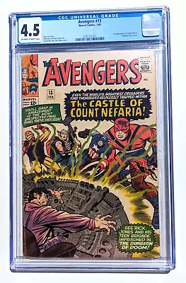 Buy Avengers #13 CGC 5.5 Kirby, 1st Count Nefaria, Fantastic Four Cameo • 89.30£