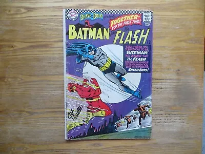 Buy Silver Age Brave & Bold # 67 Batman & The Flash Signed Joe Giella With Coa & Poa • 100.95£