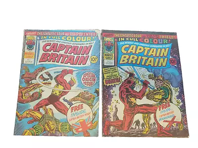 Buy CAPTAIN BRITAIN 1 + 2 Comics 1976 Marvel UK Complete Origin No Mask / Boomerang • 79.99£