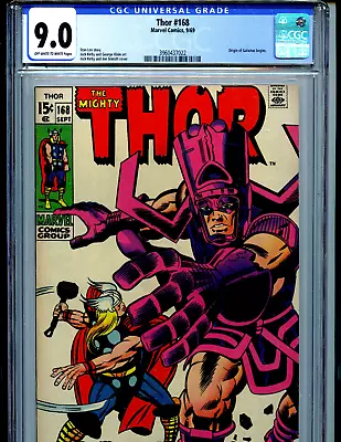 Buy Thor #168 CGC 9.0 1969 Marvel Galactus Origin 1st Thermal Man Amricons K58 • 737.77£