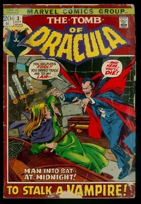 Buy Marvel Comics The Tomb Of DRACULA #3 GD 2.0 • 11.61£