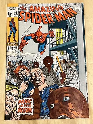 Buy The Amazing Spiderman Marvel Comics #99 1971 Panic In The Prison • 27.17£