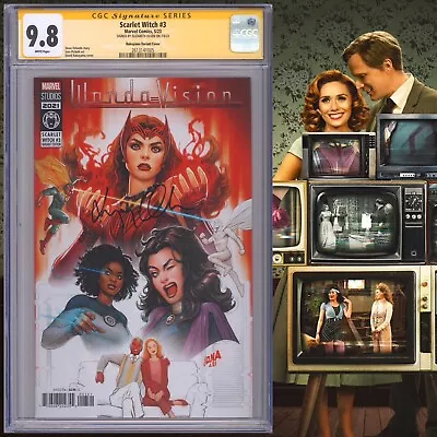 Buy CGC 9.8 SS Scarlet Witch #3 Variant Cover Signed By Elizabeth Olsen WandaVision • 1,009.59£